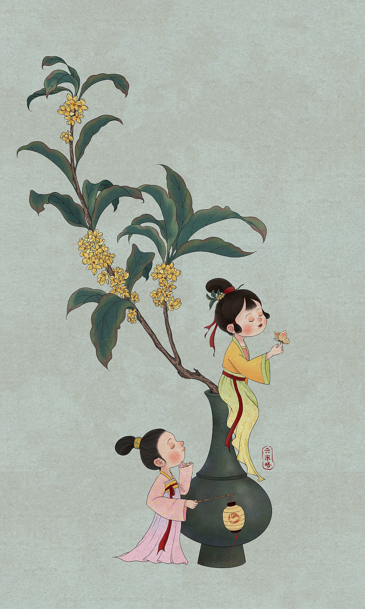 仿工笔国风插画合辑