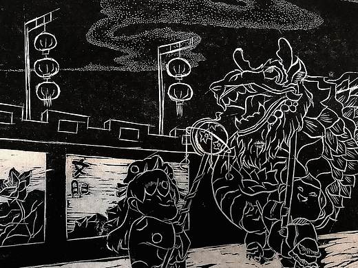 木版画，披云楼