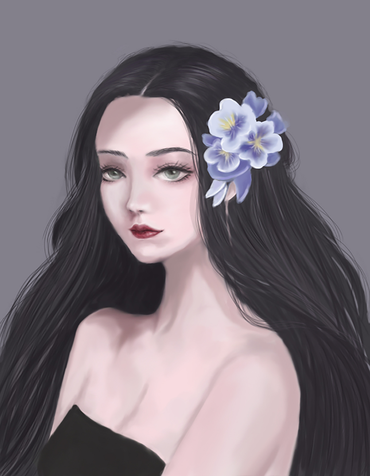 分享标签长发女生厚涂插画插画练习作品信息创作时间2021/01/25添加