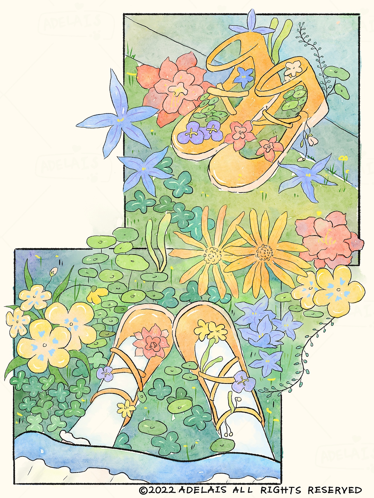 儿插水彩 | 春天呀