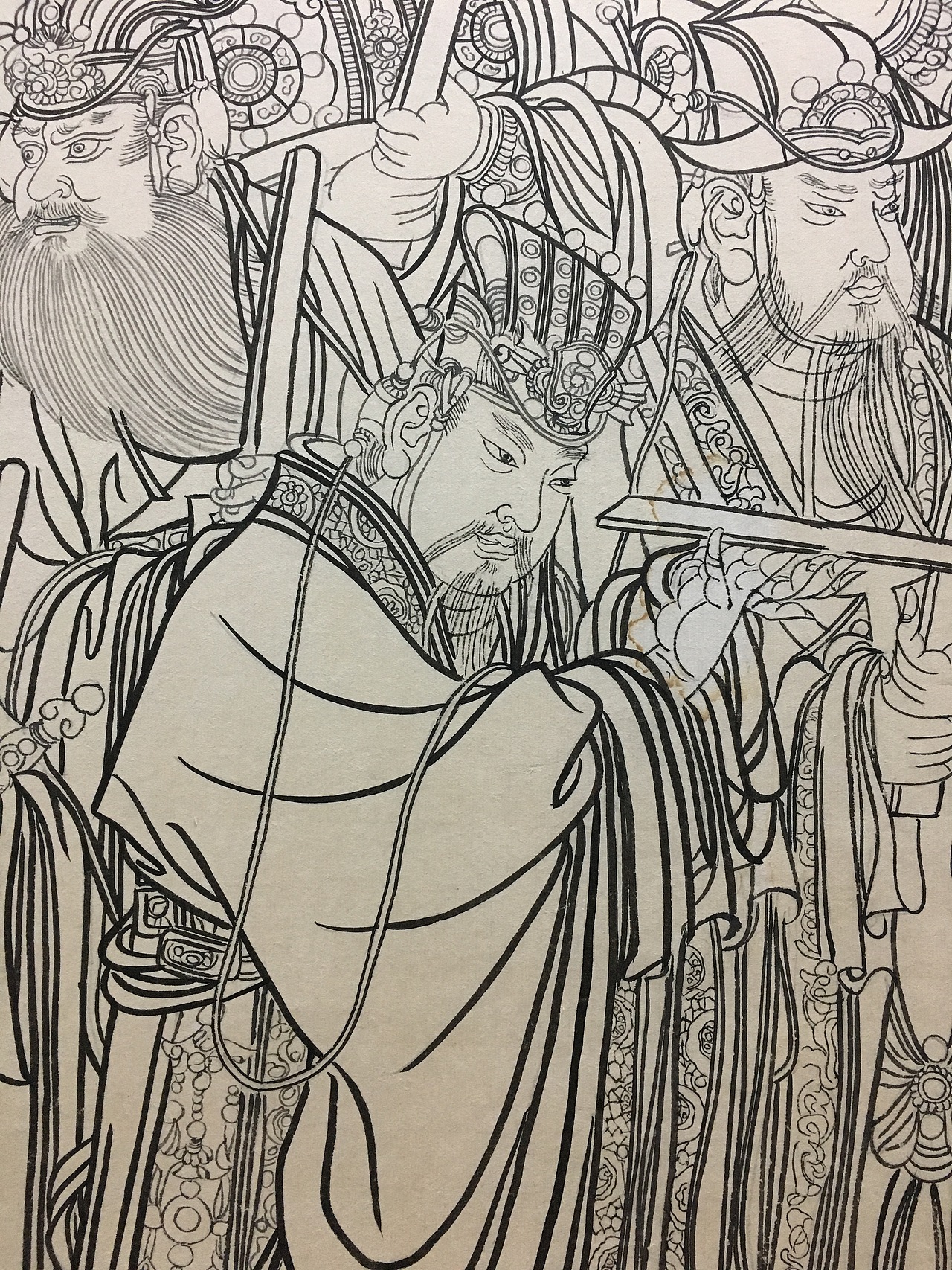 永乐宫壁画局部临摹