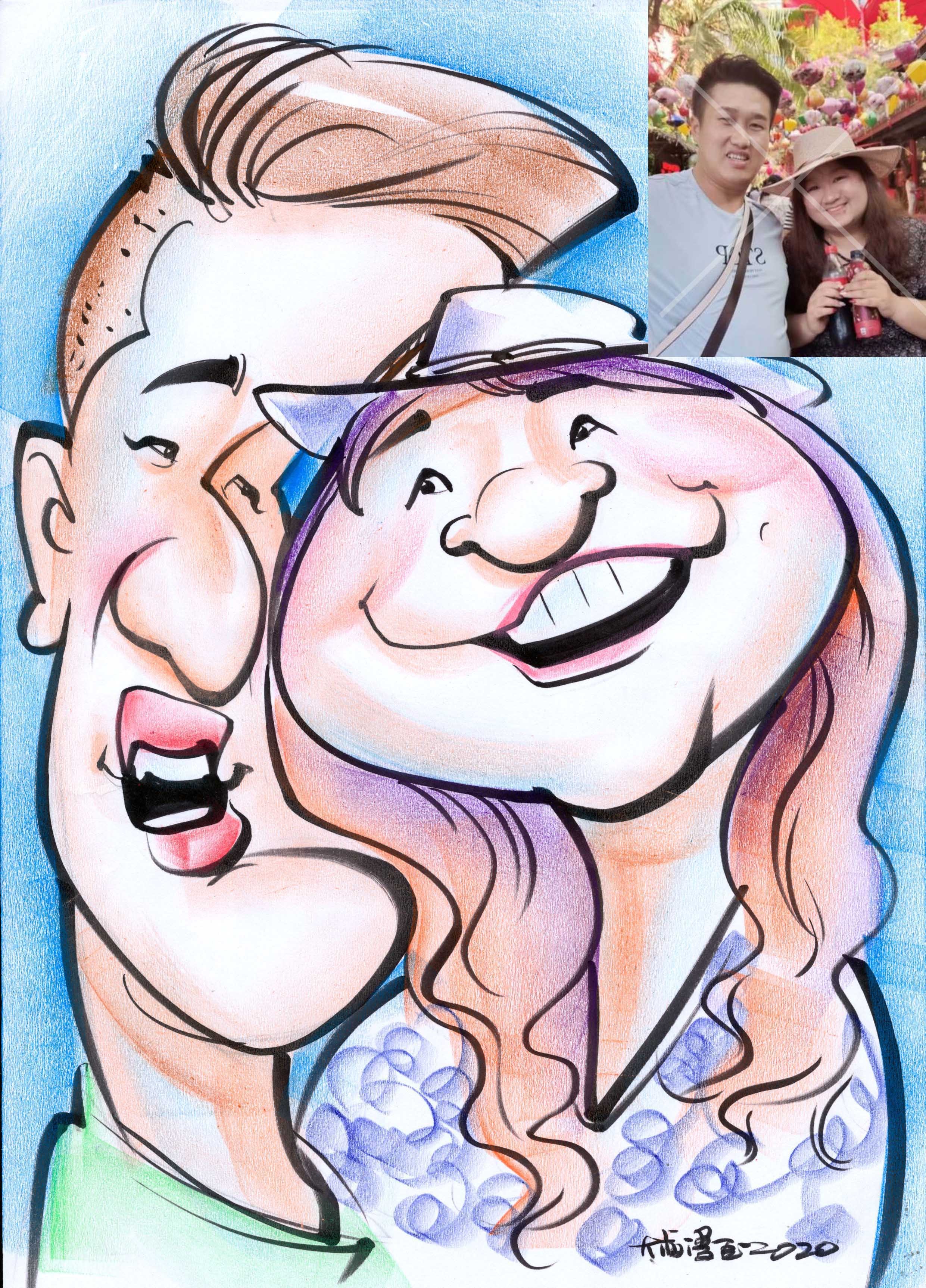 似颜绘肖像漫画 似颜绘教程培训 大叔漫画似颜绘