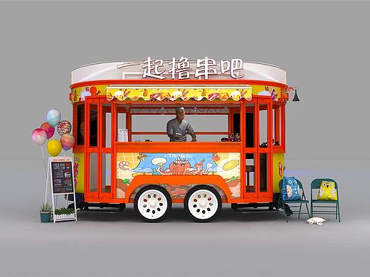 烧烤车设计|流动餐车设计|新型露天烧烤车设计