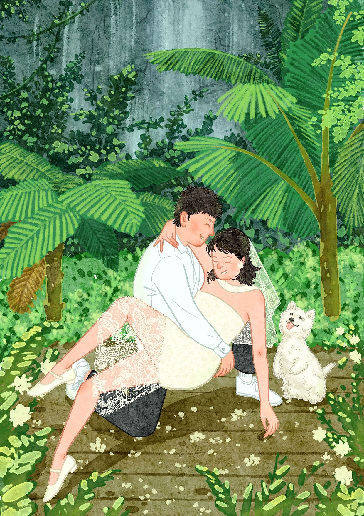 手绘婚礼💐｜自然系婚礼插画合集（图ZMzU1Njc4NDcy） - 创作习作 - 站酷设计师爱画画的嘟妈原创素材 - 站酷ZCOOL