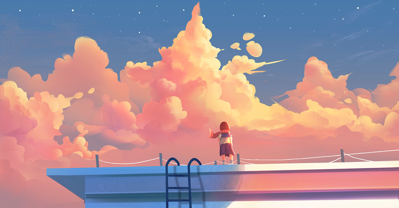 一个人的天空|插画|商业插画|心灵艺坊 - 原创作品 - 站酷 (zcool)