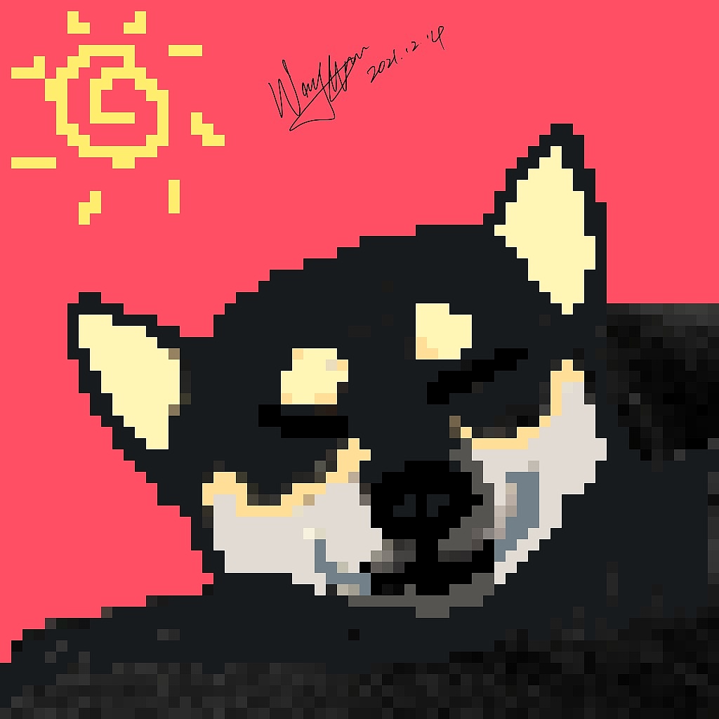 黑柴（图ZMjgzMjA4MTA0） - 像素画 - 站酷设计师CariseYYY原创素材 - 站酷ZCOOL