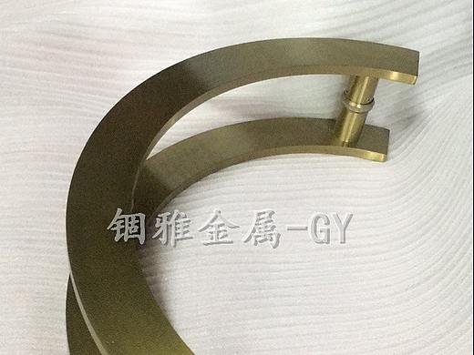 超级精美实心铝板雕刻黄铜色拉手大门装饰