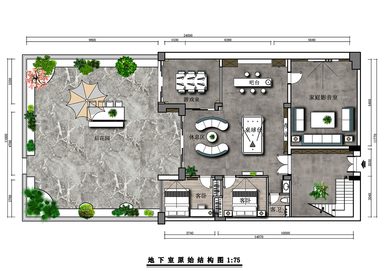 【别墅室内设计彩平图】