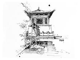 大学の建筑钢笔画