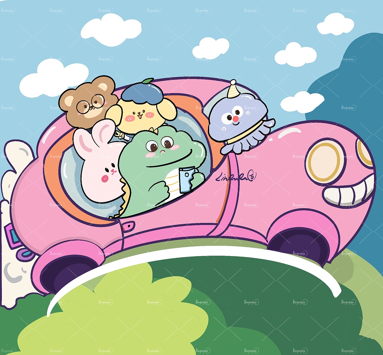 与婴童用品公司合作项目
运用公司ip形象进行延伸插画设计