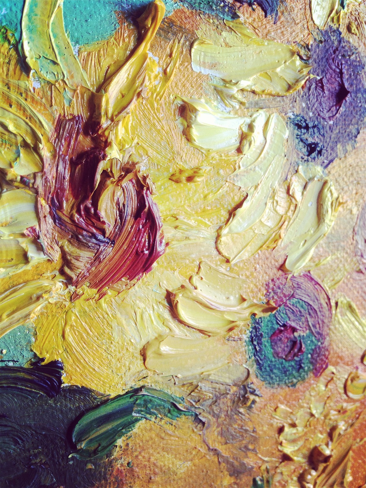 梵高向日葵の油画临摹