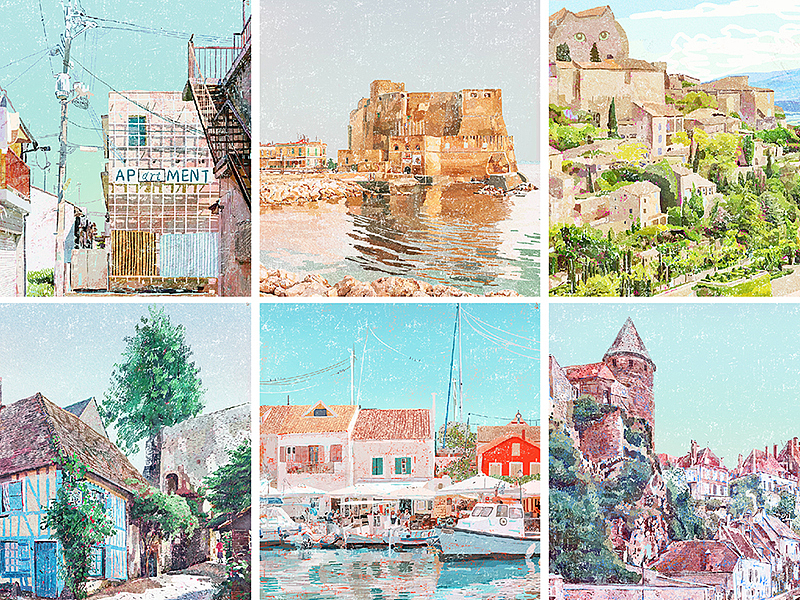 难忘的小镇（合辑）（图ZMTY3MjAxNDg0） - 艺术插画 - 站酷设计师Hedy苏小次原创素材 - 站酷ZCOOL