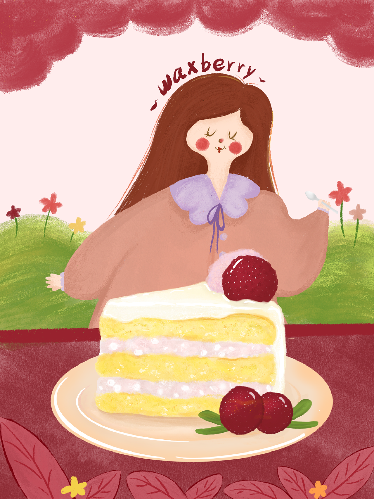 甜品女孩插画设计|插画|商业插画|江大喵ing - 原创作品 - 站酷