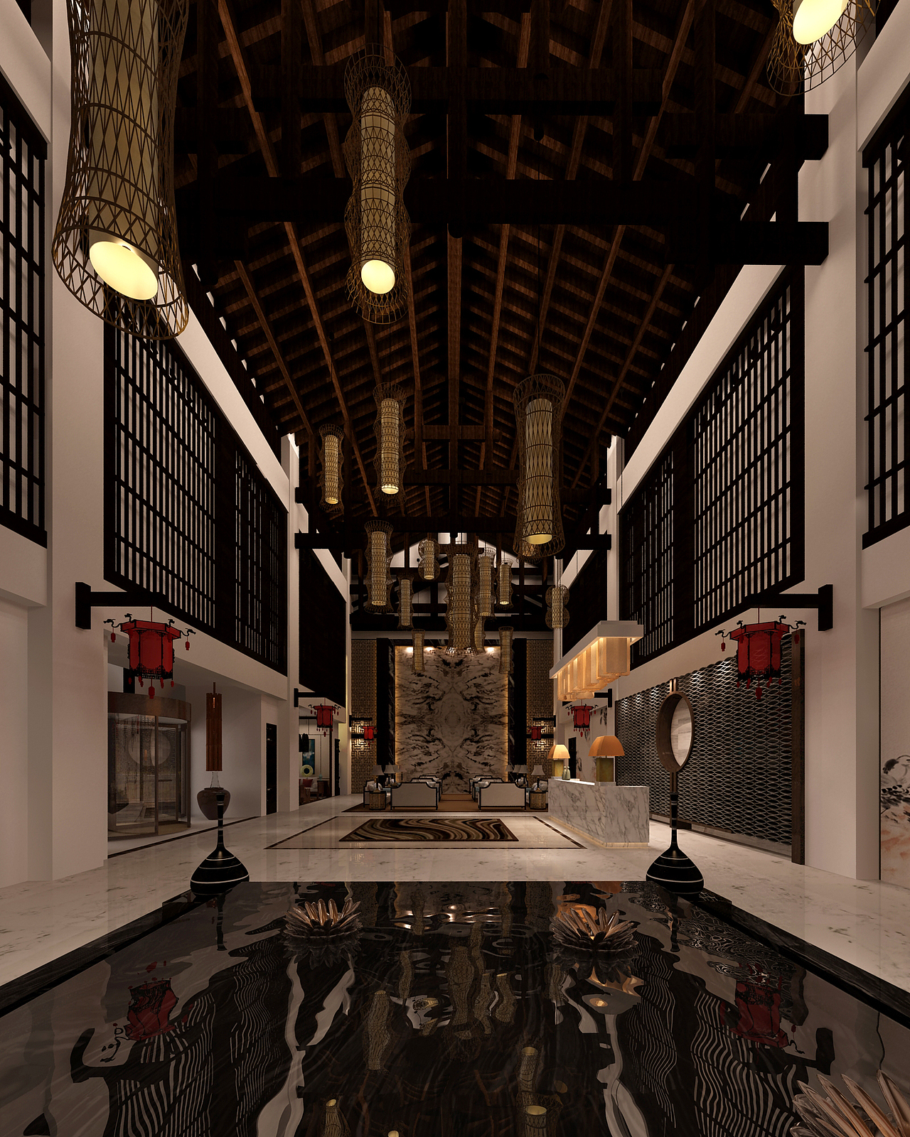大型中式餐厅设计（图ZNDk5NDY1MDg=） - 家装设计 - 站酷设计师张璞原创素材 - 站酷ZCOOL