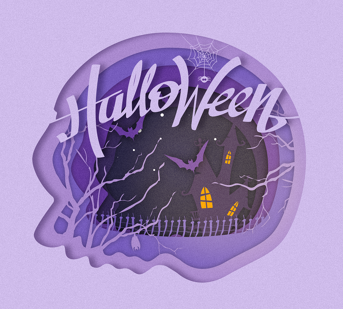 英文手绘字&剪纸风