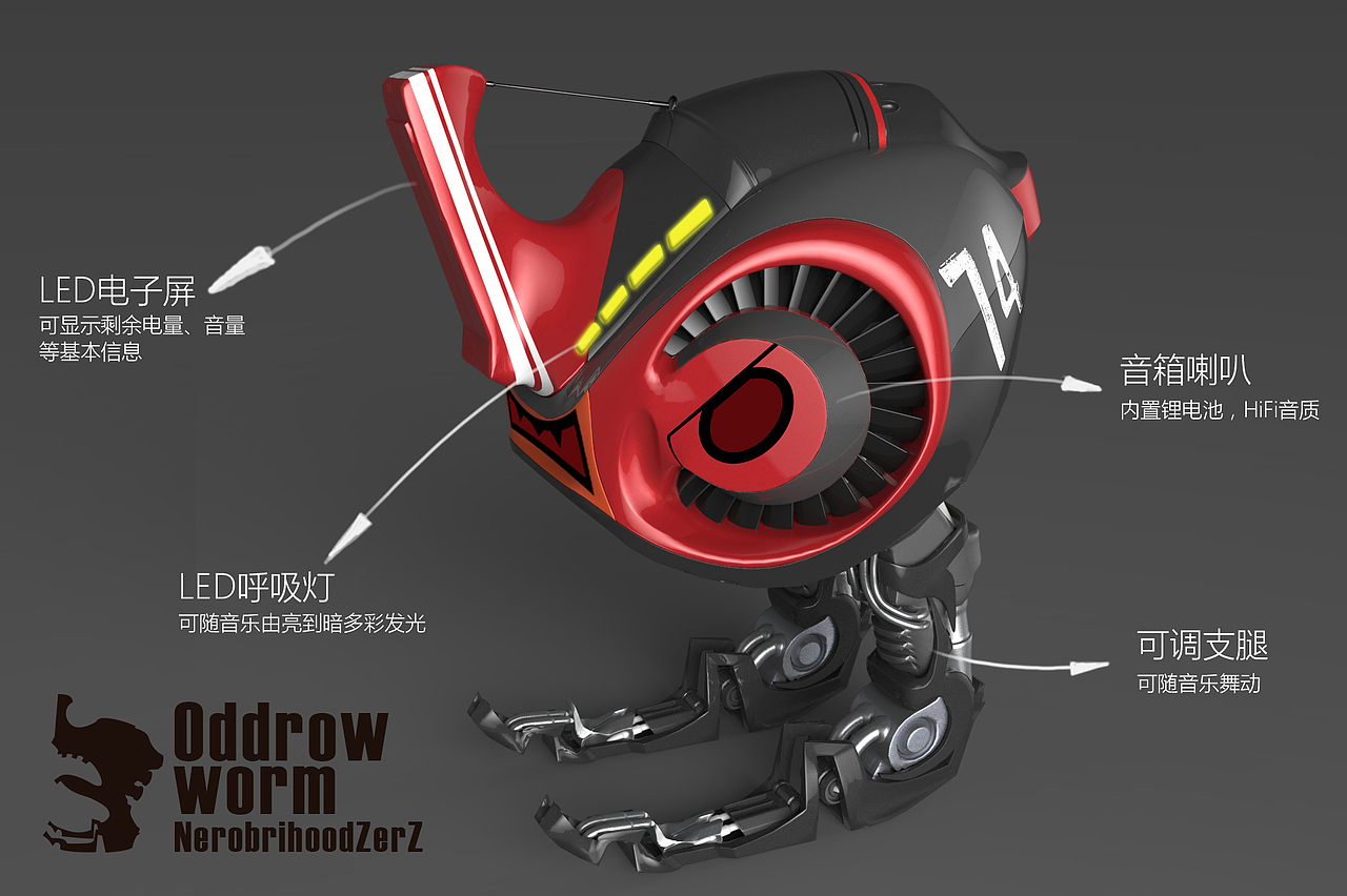 Oddrow worn奇行虫音箱（图ZNjUxMjA1ODA=） - 玩具 - 站酷设计师星月兼程原创素材 - 站酷ZCOOL