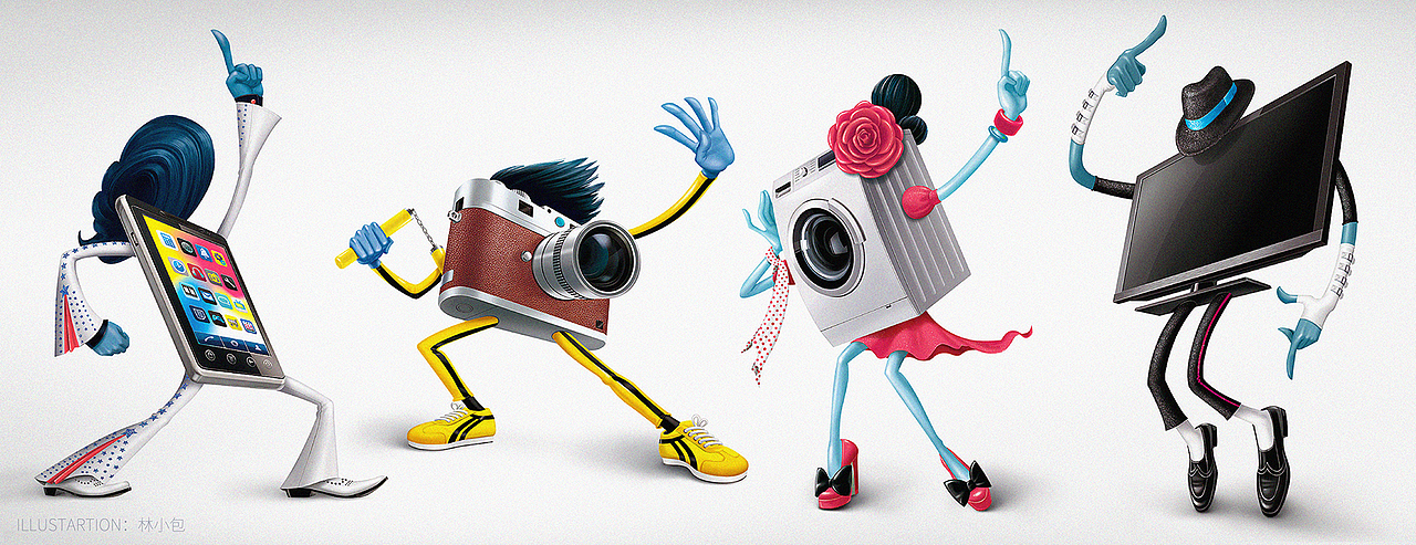 国美电器系列潮流主题插画2012（作品回顾）（图ZMTczNDE3MDA0） - 商业插画 - 站酷设计师林小包原创素材 - 站酷ZCOOL