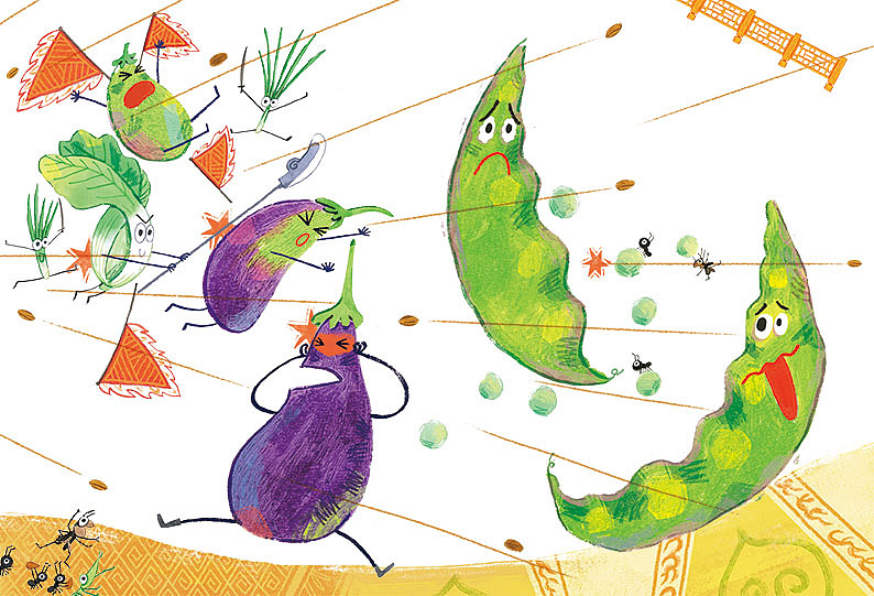 绘本《一园青菜成了精》- 立体书插图创作