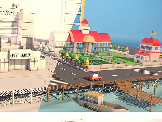 C4D 小城镇建模