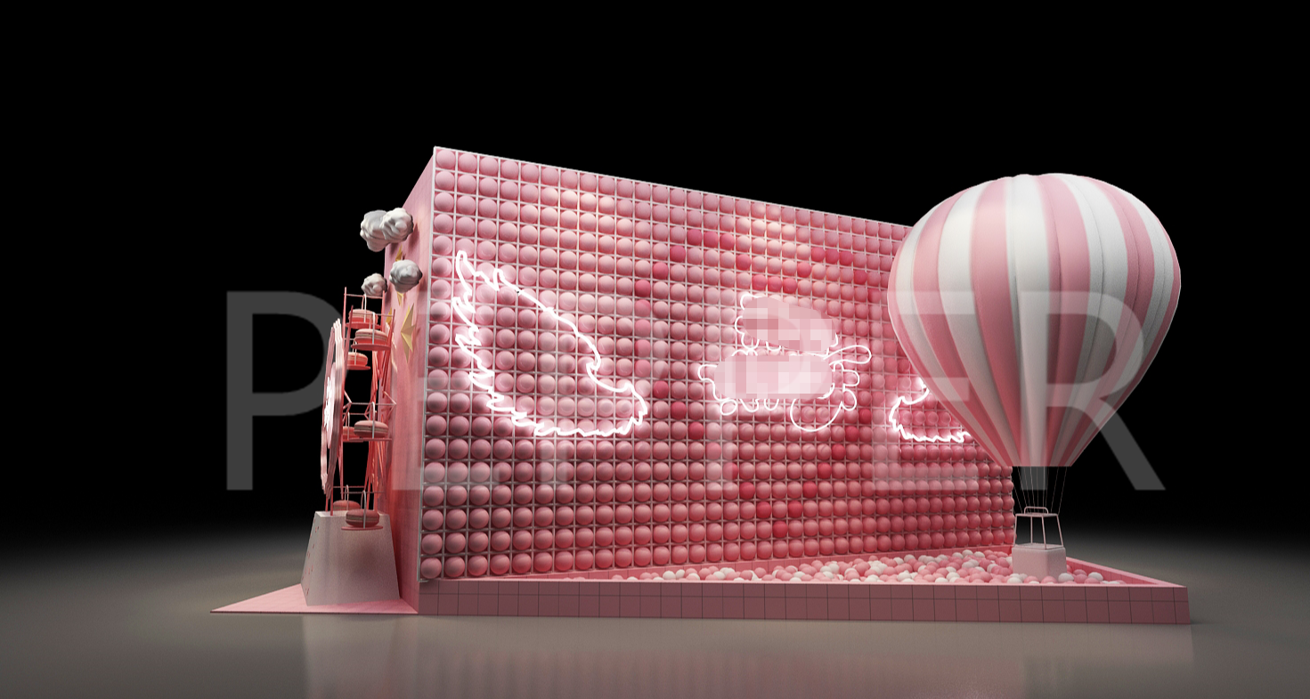 粉色dp点 商场网红美陈 效果图设计