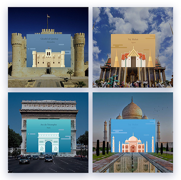 UI中国 地标建筑临摹