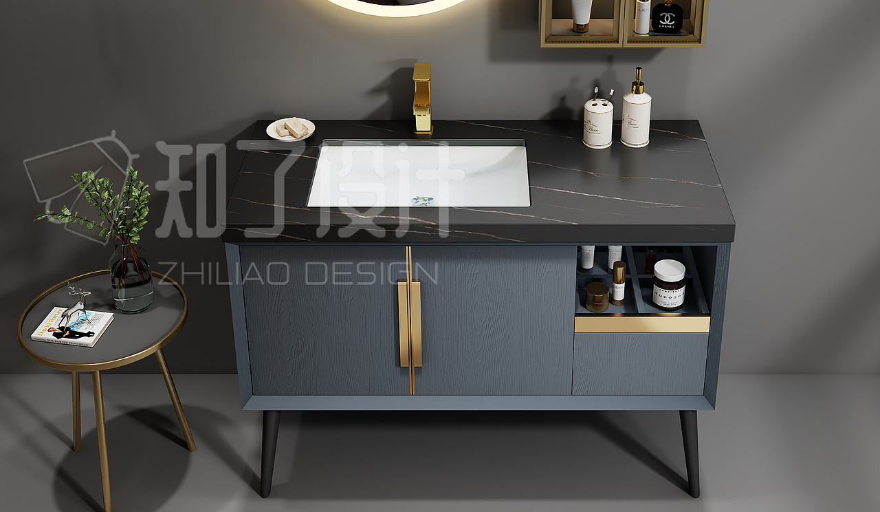 知了设计/浴室柜产品建模渲染