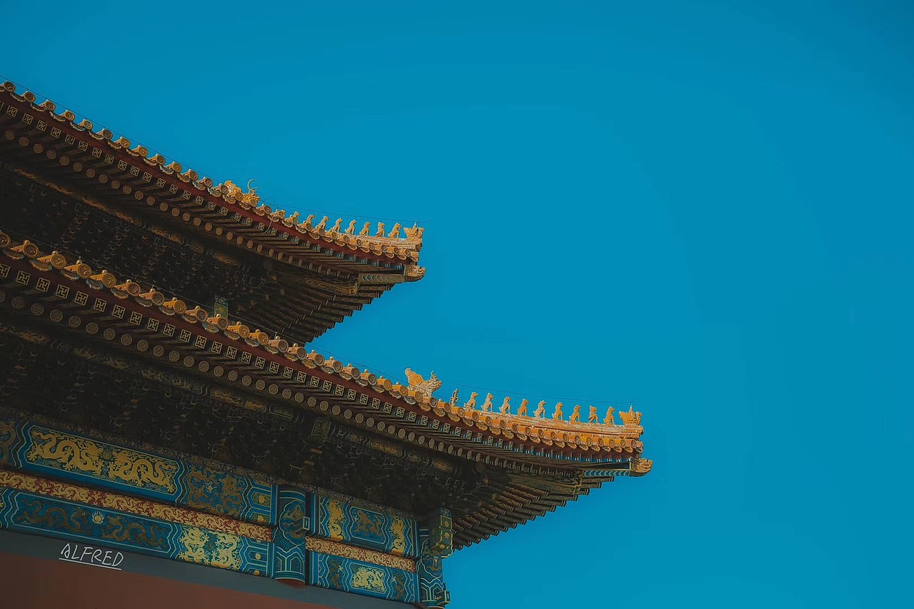 故宫的红白蓝