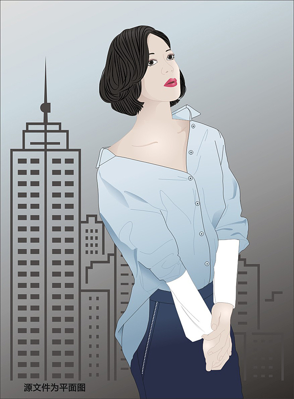 现代女性人物插画