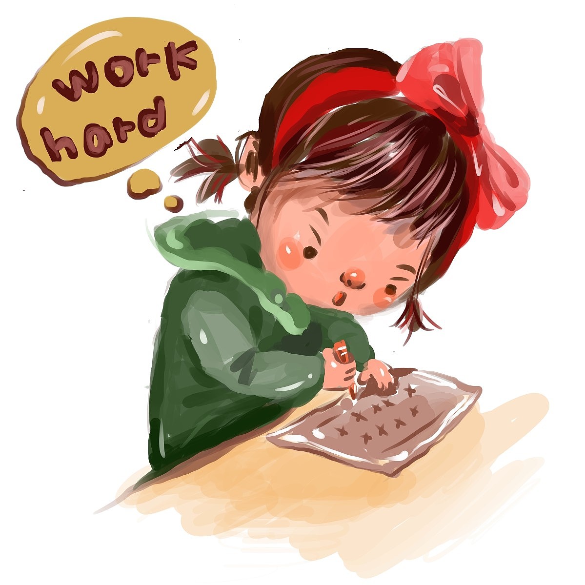 平凡女孩-emoji原创设计