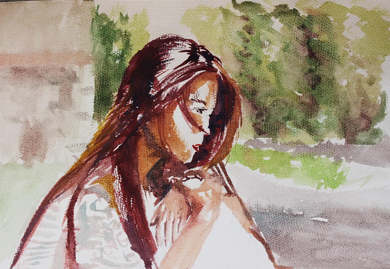 青年男女(水彩画)|纯艺术|绘画|艺青nono - 原创作品 - 站酷 (zcool)