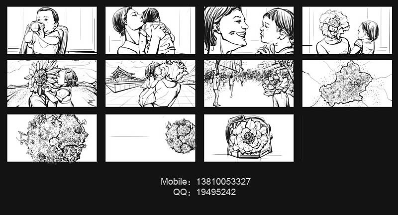 商业插画 影视 电影 分镜 分镜头 故事脚本 TVC广告 storyboard 广告分镜（图ZMTg5NTM3NzI=） - 设定/分镜 - 站酷设计师qinart黄英琴原创素材 - 站酷ZCOOL