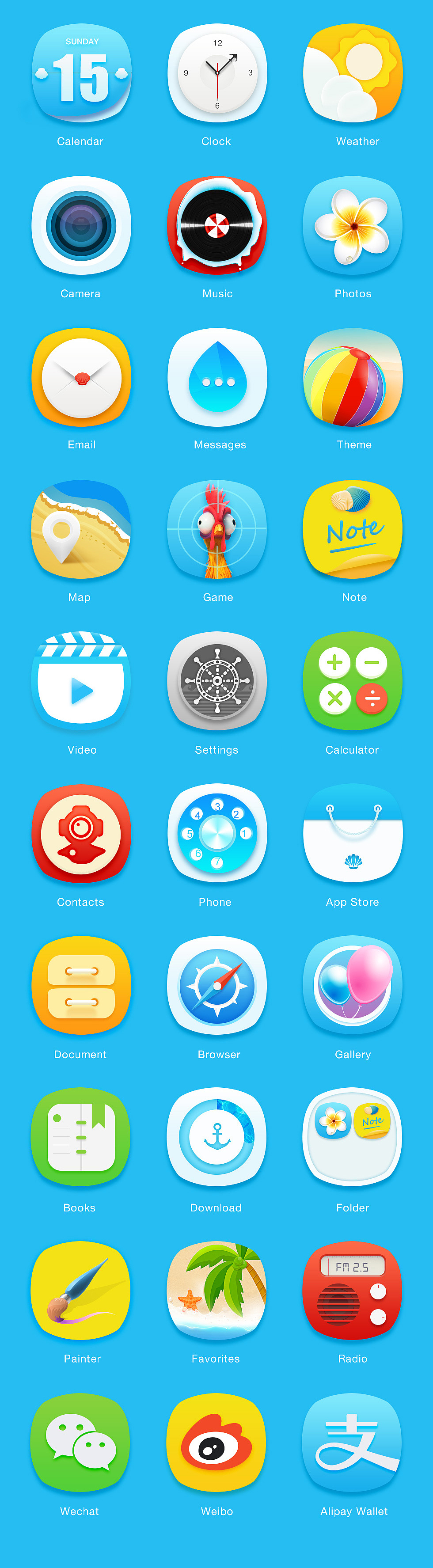 海洋奇缘主题图标设计（图ZNjQ2NzcyNzY=） - 图标 - 站酷设计师lsj03290329原创素材 - 站酷ZCOOL