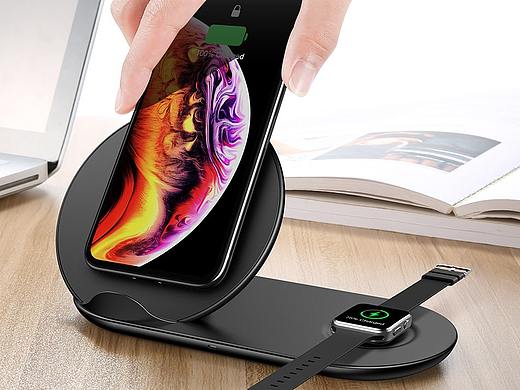 建模+渲染-手机 手表 二合一无线充电器