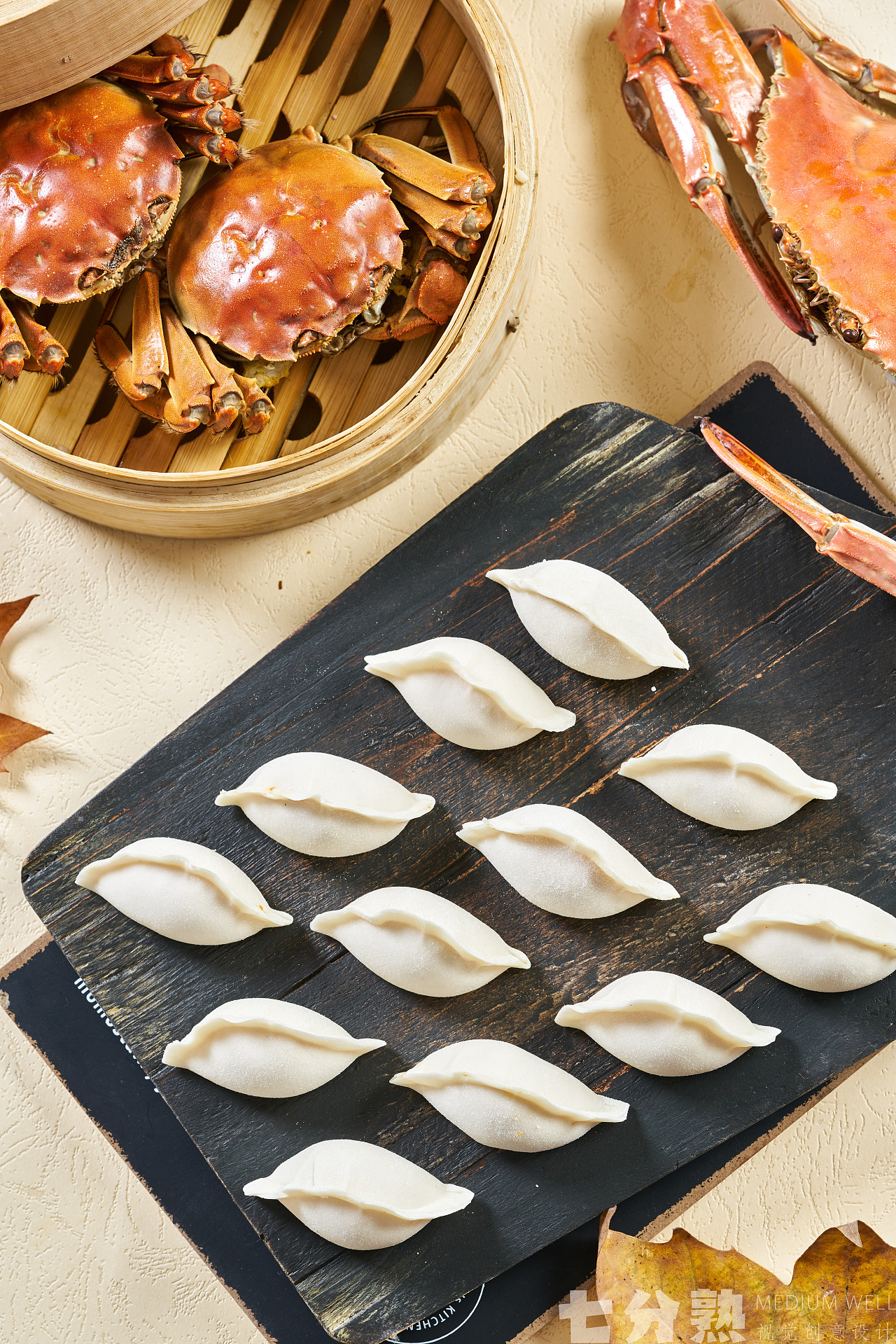 蟹黄水饺美食摄影拍摄