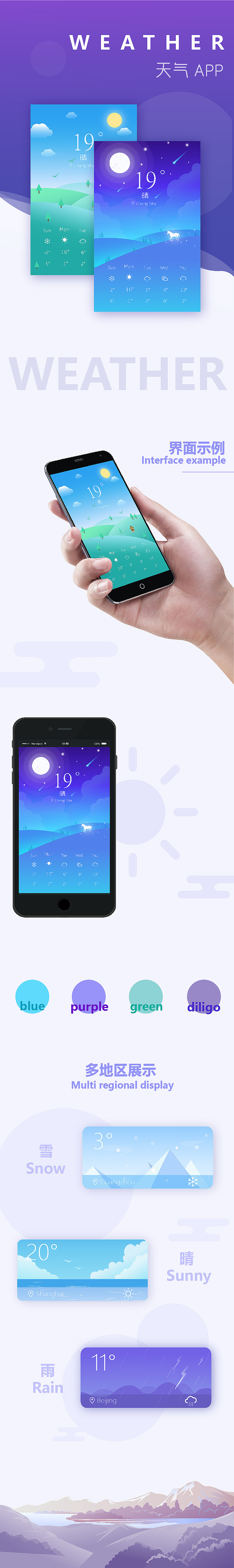 气象APP界面展示（图ZMTM4MDMzMDAw） - APP界面 - 站酷设计师清荔原创素材 - 站酷ZCOOL