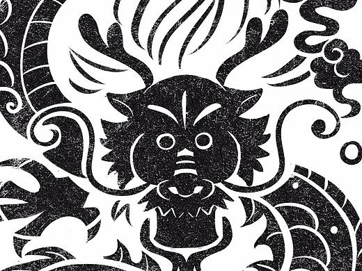 古代神兽图腾拓印——茶叶包装插画