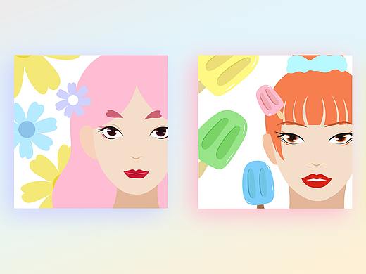 春夏秋冬原创插画