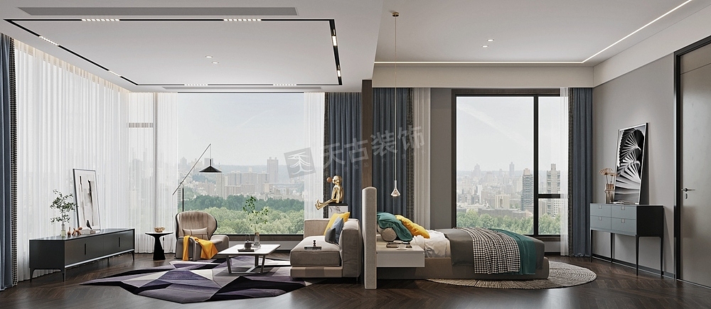 高科江澜装修,现代简约风格别墅设计,天古装饰公司