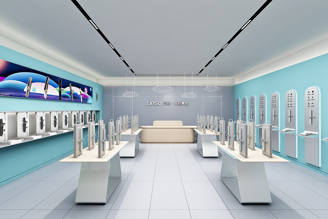 云硕指纹锁专卖店设计——红勾品牌策划