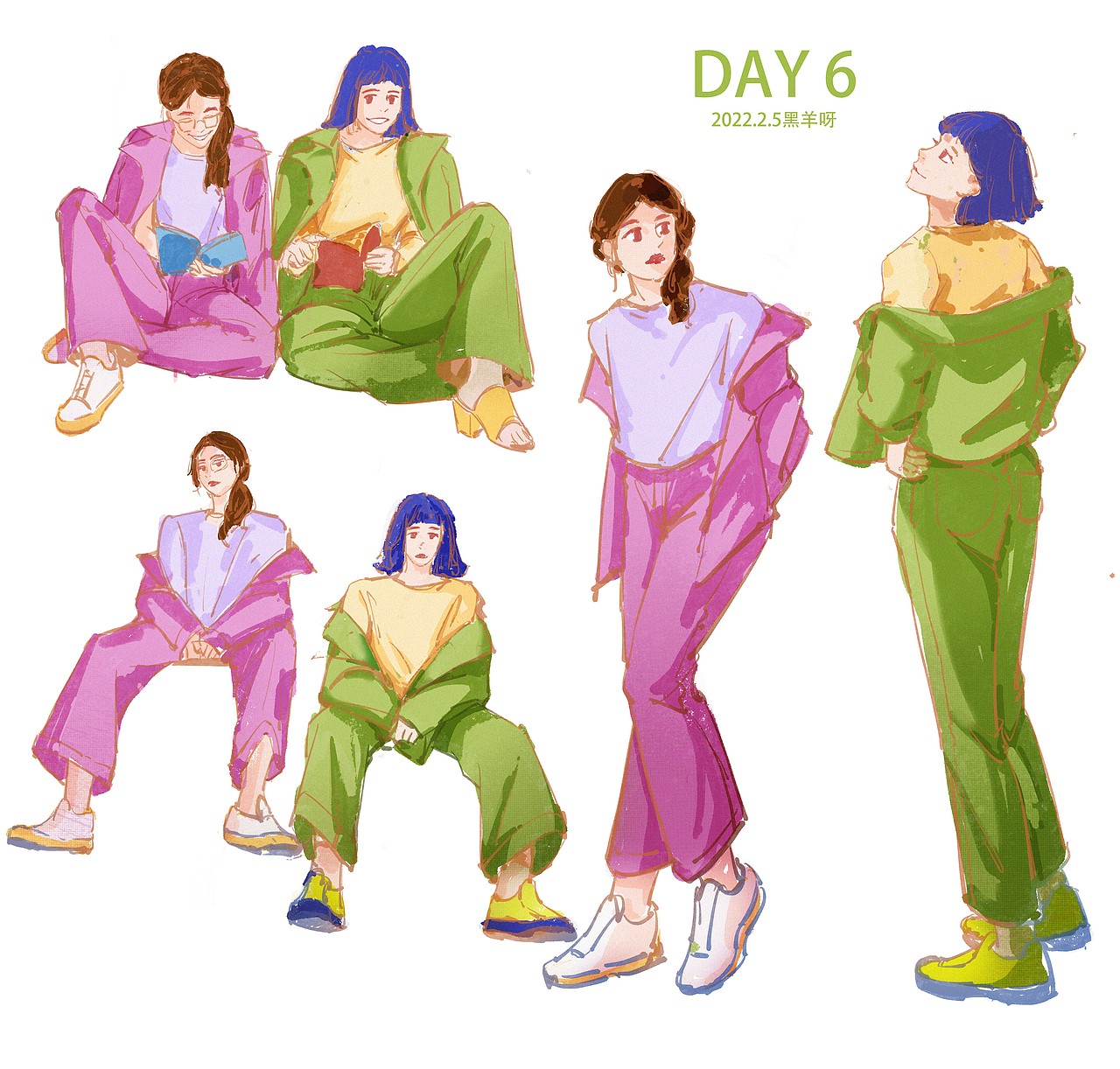 【人物隔日涂】1-25（图ZMjk5Nzg4NzA4） - 创作习作 - 站酷设计师黑羊呀原创素材 - 站酷ZCOOL
