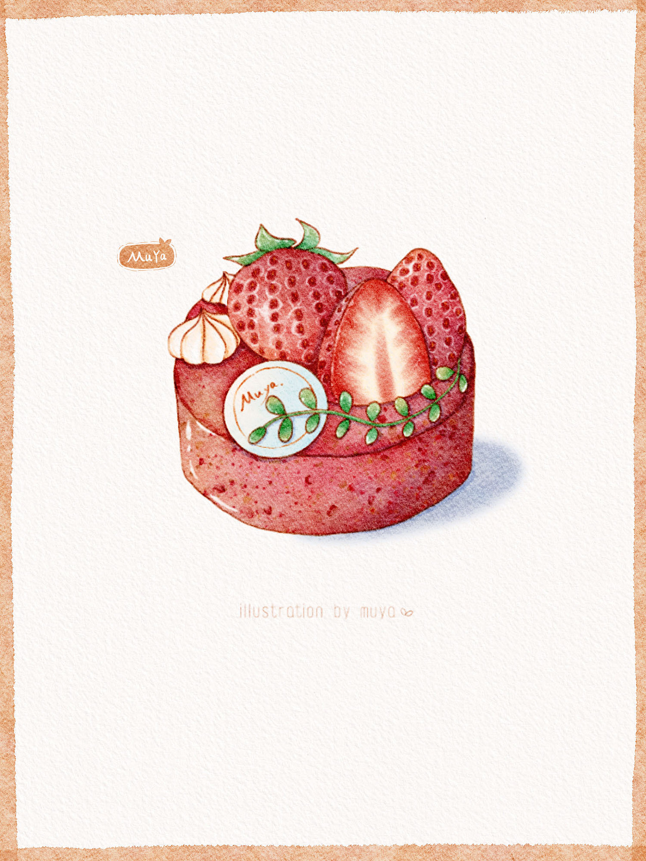 水彩甜品插画练习