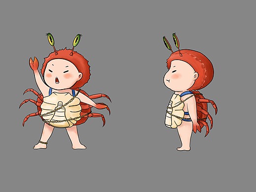 海洋生物拟人三视图ip设计水母拟人