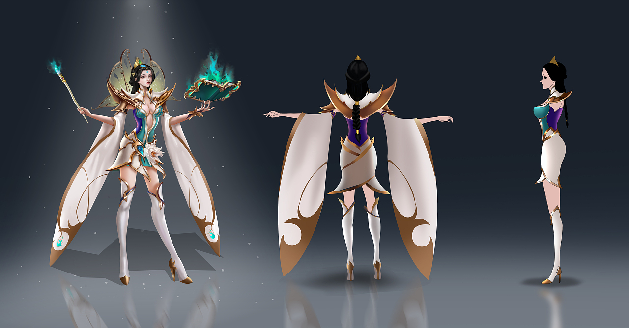 欧美风格法师人设三视图|插画|游戏原画|营阿赢啊 - 原创作品 - 站酷