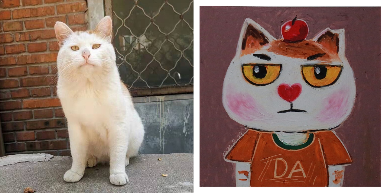 猫咪大头照1——油画棒（图ZMjI1MDc1MzI0） - 艺术插画 - 站酷设计师shiHany原创素材 - 站酷ZCOOL