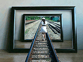 PS教程:合成人沿着铁路走进画框