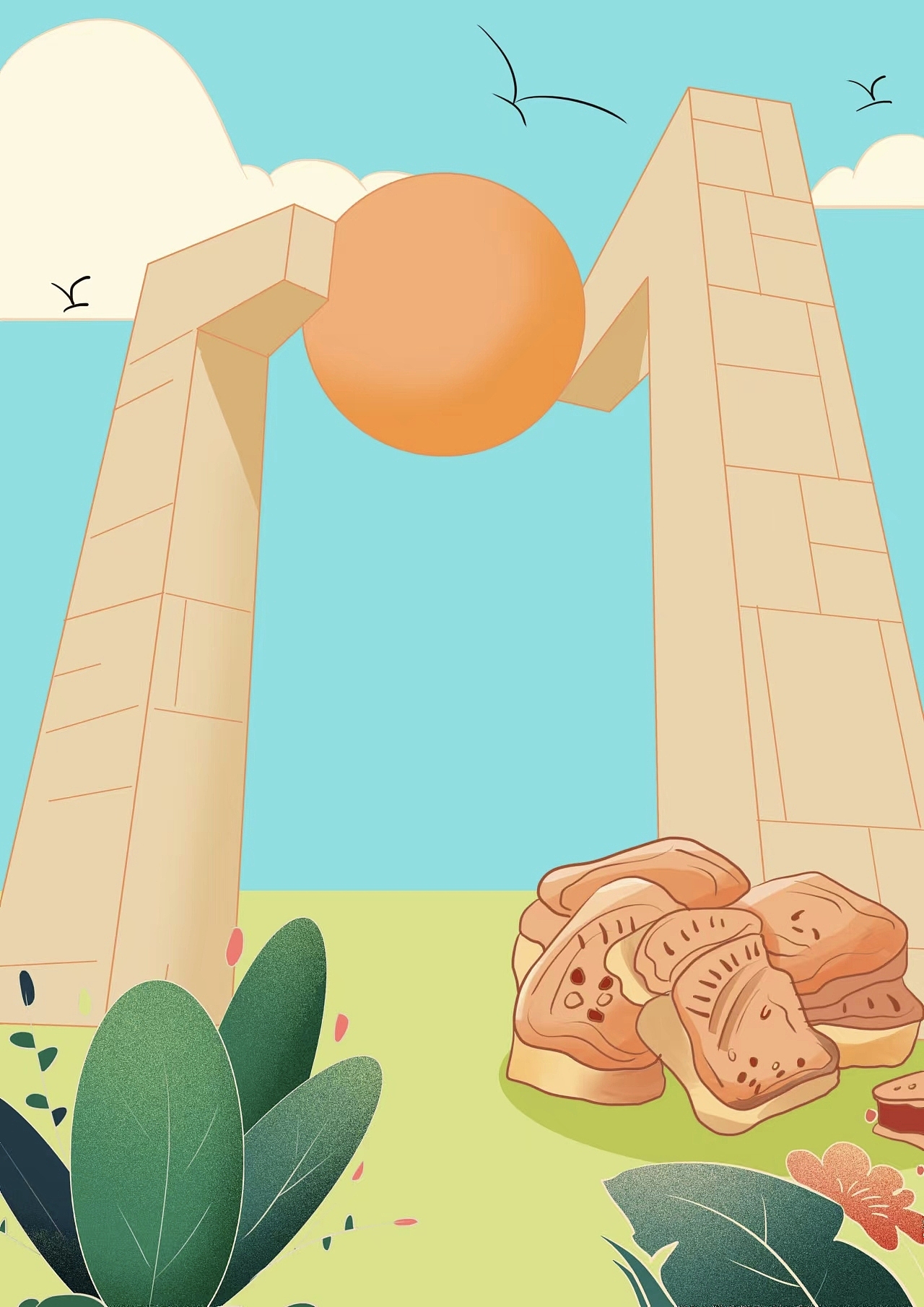 中国传统建筑简单构图|平面设计