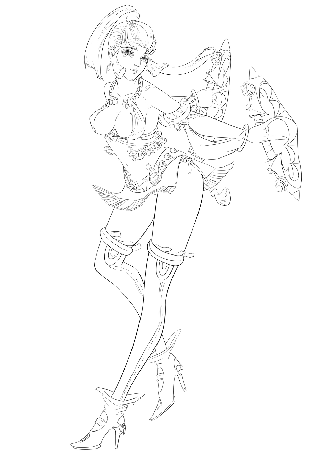 线稿练习|插画|游戏原画|欧有谋无遗谞_临摹作品-站酷zcool