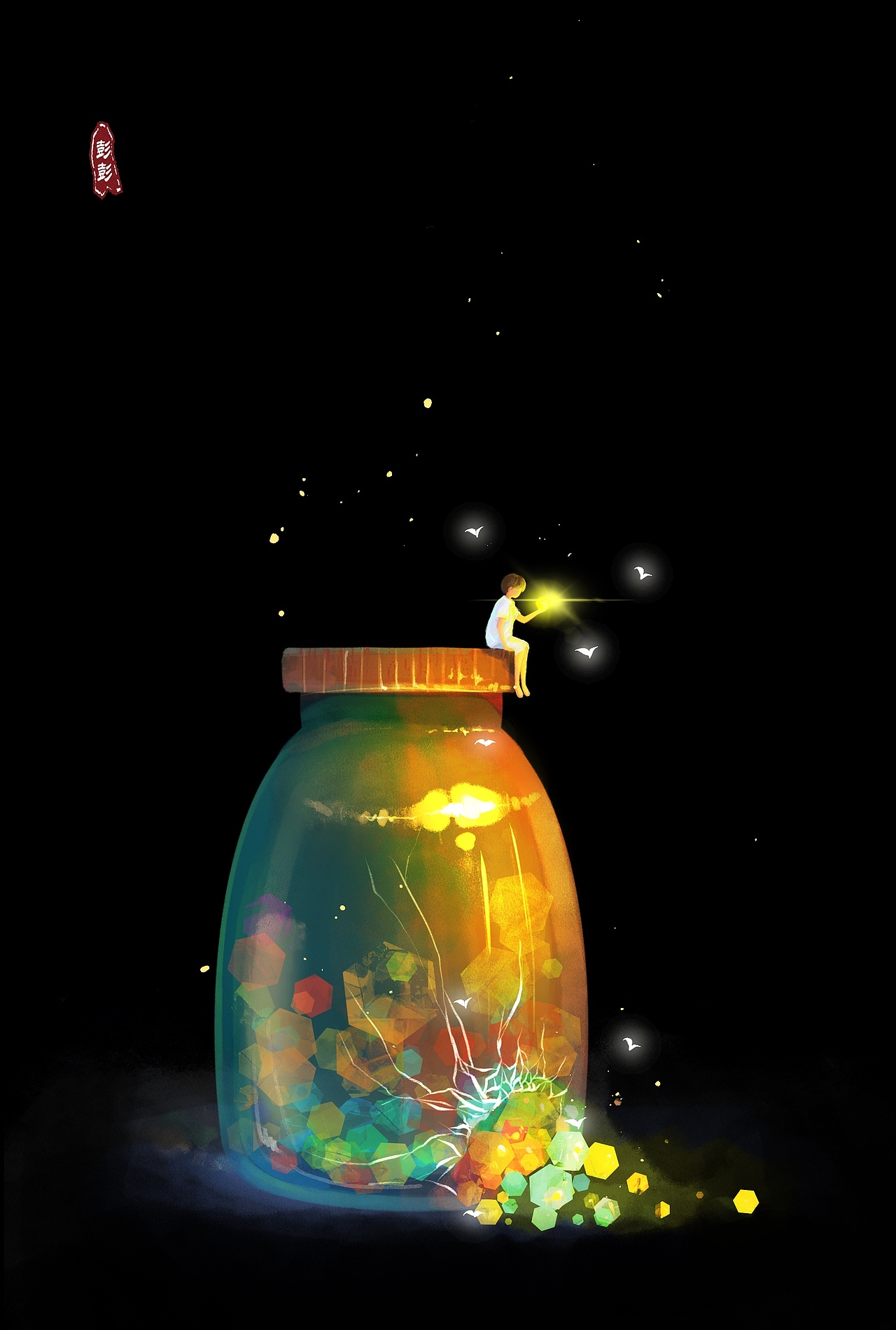 窥梦系列插画（图ZMzQzMDczNTky） - 创作习作 - 站酷设计师叁野_彭彭原创素材 - 站酷ZCOOL