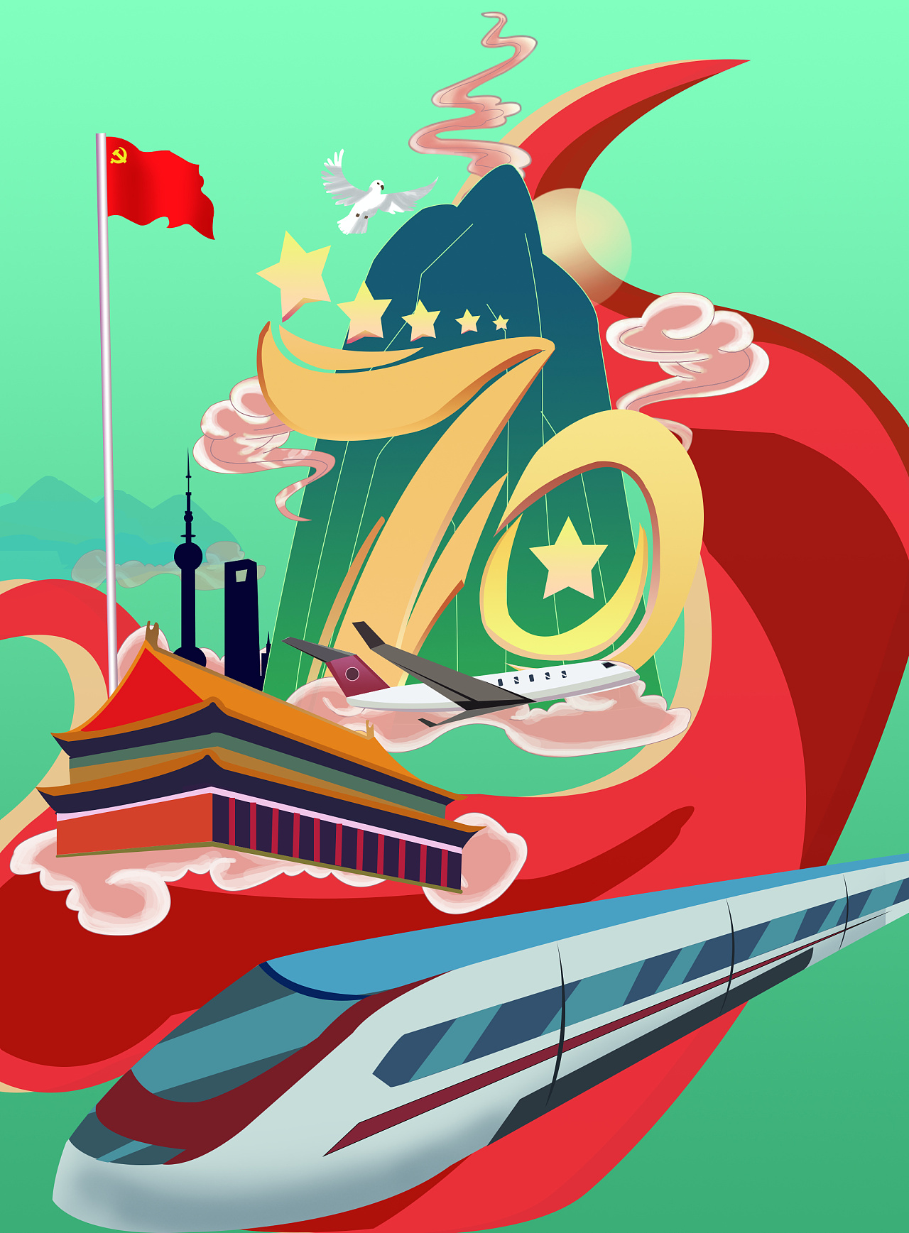 商业用途                          是作业要求做的一张原创插画设计