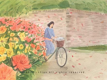 女孩儿们节日快乐｜林田水彩插画